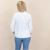 Shirred Sleeve Blazer - White