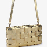Lindy Clutch Woven Small - Platinum Gold