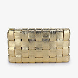 Lindy Clutch Woven Small - Platinum Gold