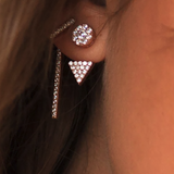 Circle Triangle Earrings - 14k Rose Gold Vermeil