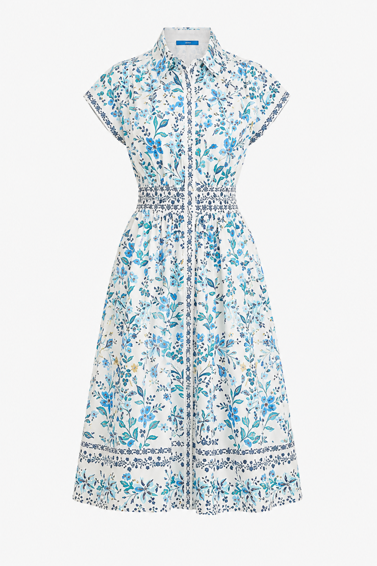 Maggy London Women's Collared Midi Dress - Cream/Blue