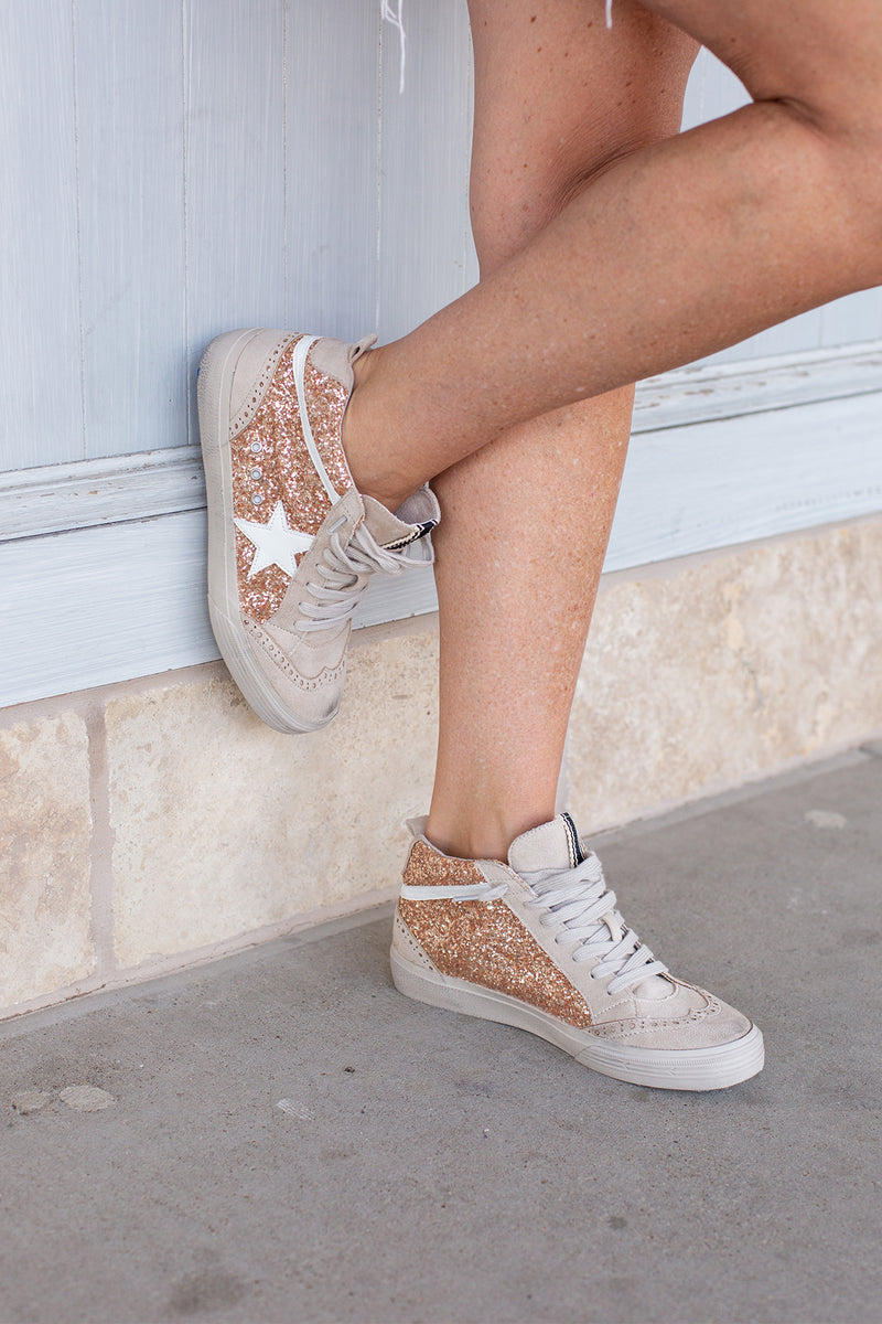 Billy finger Valg Rina High Top Sneaker - Rose Gold – French Cuff Boutique