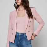 Tailored blazer with clean lines in a soft pink tone