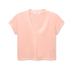 peach short-sleeve top on a white background