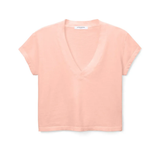 peach short-sleeve top on a white background