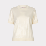 Cream-colored t-shirt on a white background