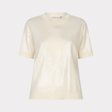 Cream-colored t-shirt on a white background