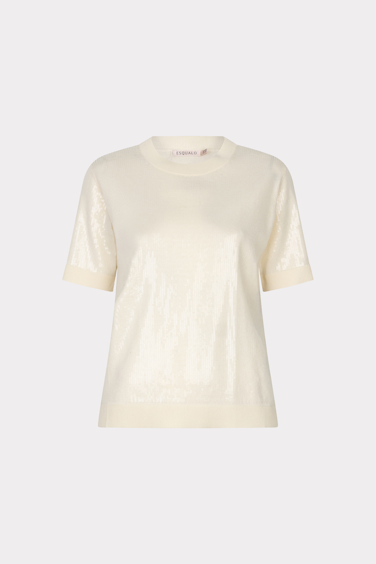 Cream-colored t-shirt on a white background