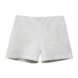 white shorts on white background 