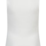 White sleeveless top on a white background