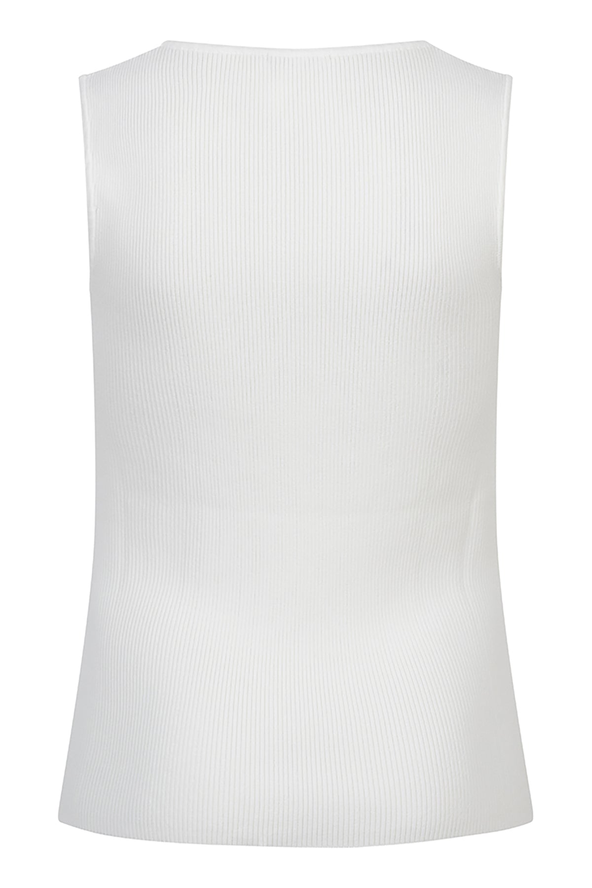 White sleeveless top on a white background
