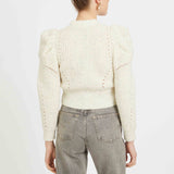 Audra Sweater in Antique White and Gray Morn
