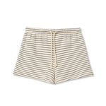 stripe drawstring shorts on white background 