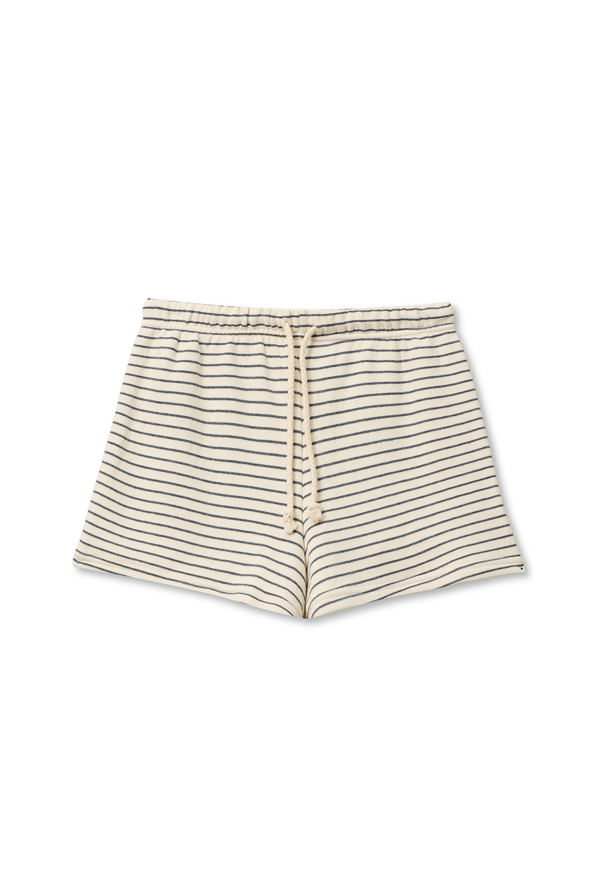 stripe drawstring shorts on white background 