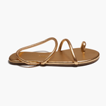 Gold sandal on a white background