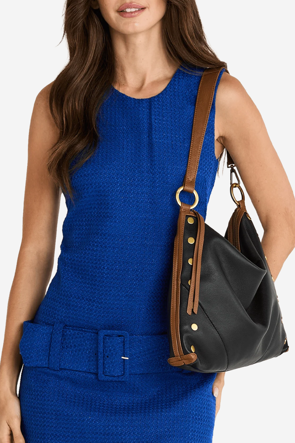 Large structured tote bag with sturdy shoulder straps and a spacious interior designed for everyday use.