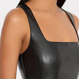 Faux Leather Mini Dress