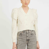 Audra Sweater in Antique White and Gray Morn