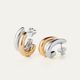 Elegant mixed metal drop earrings with refined detailing