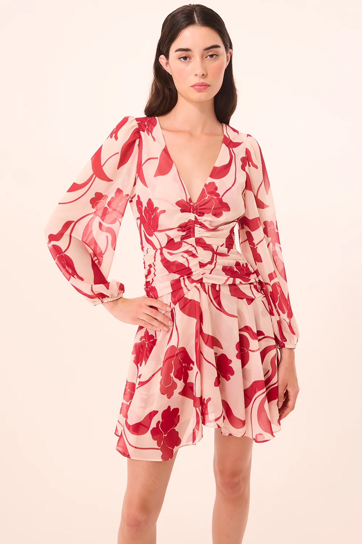 Floral printed dress with a relaxed, flowing shape