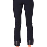 Leather Step Hem Cropped Flare Tech Stretch Leggings, Olga Core