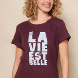 Rolled Sleeve Tee, La Vie Est Belle