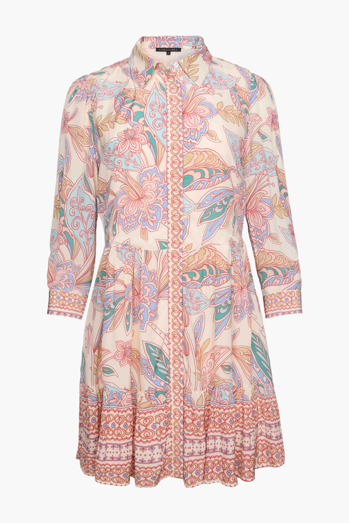 Floral patterned dress on a white background