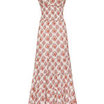 Printed midi dress with a flowing silhouette, styled for everyday wear.