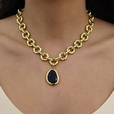 Vivid Gem & Luxurious Link Necklace