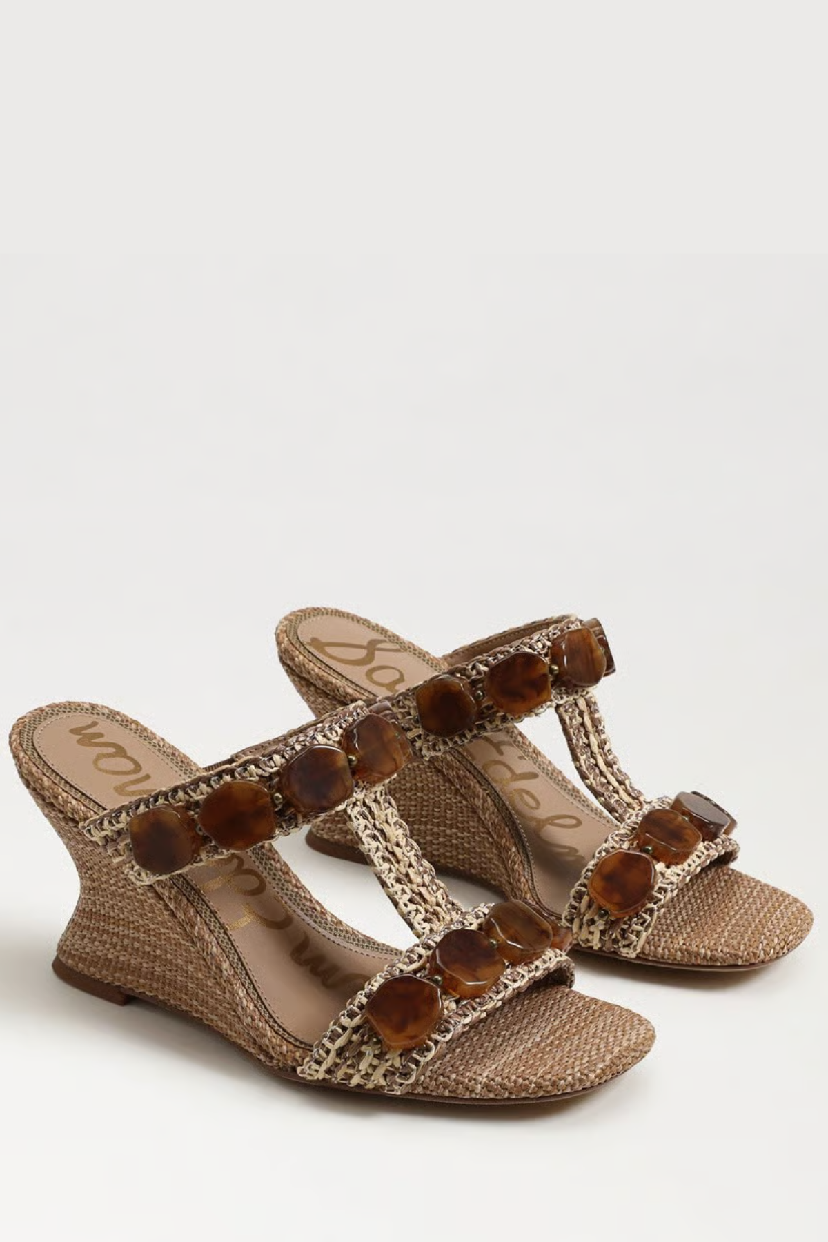 stone and raffia womens wedge shoe 