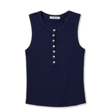 navy sleeveless top on white background 
