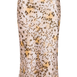 Leopard print skirt on a white background