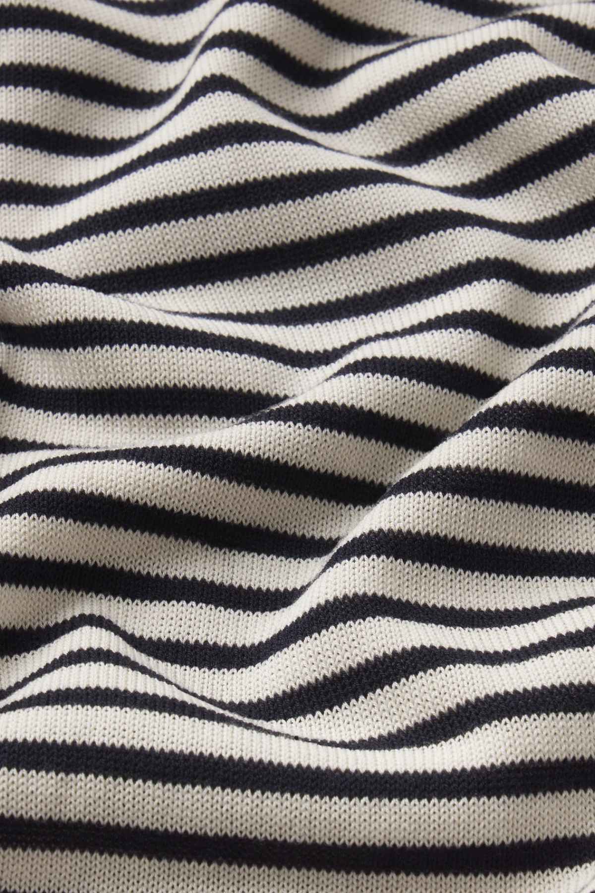 Close-up of black and white striped fabric