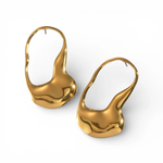 Pair of gold earrings on a white background