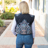 Black Multi Cropped Quilted Vest