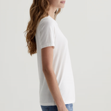 Classic white crewneck tee with a relaxed fit.