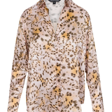 Leopard print blouse on a white background