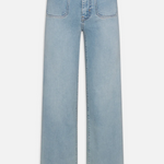 Light blue jeans on a white background