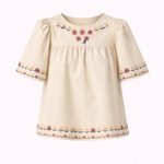 embroidered tan blouse 