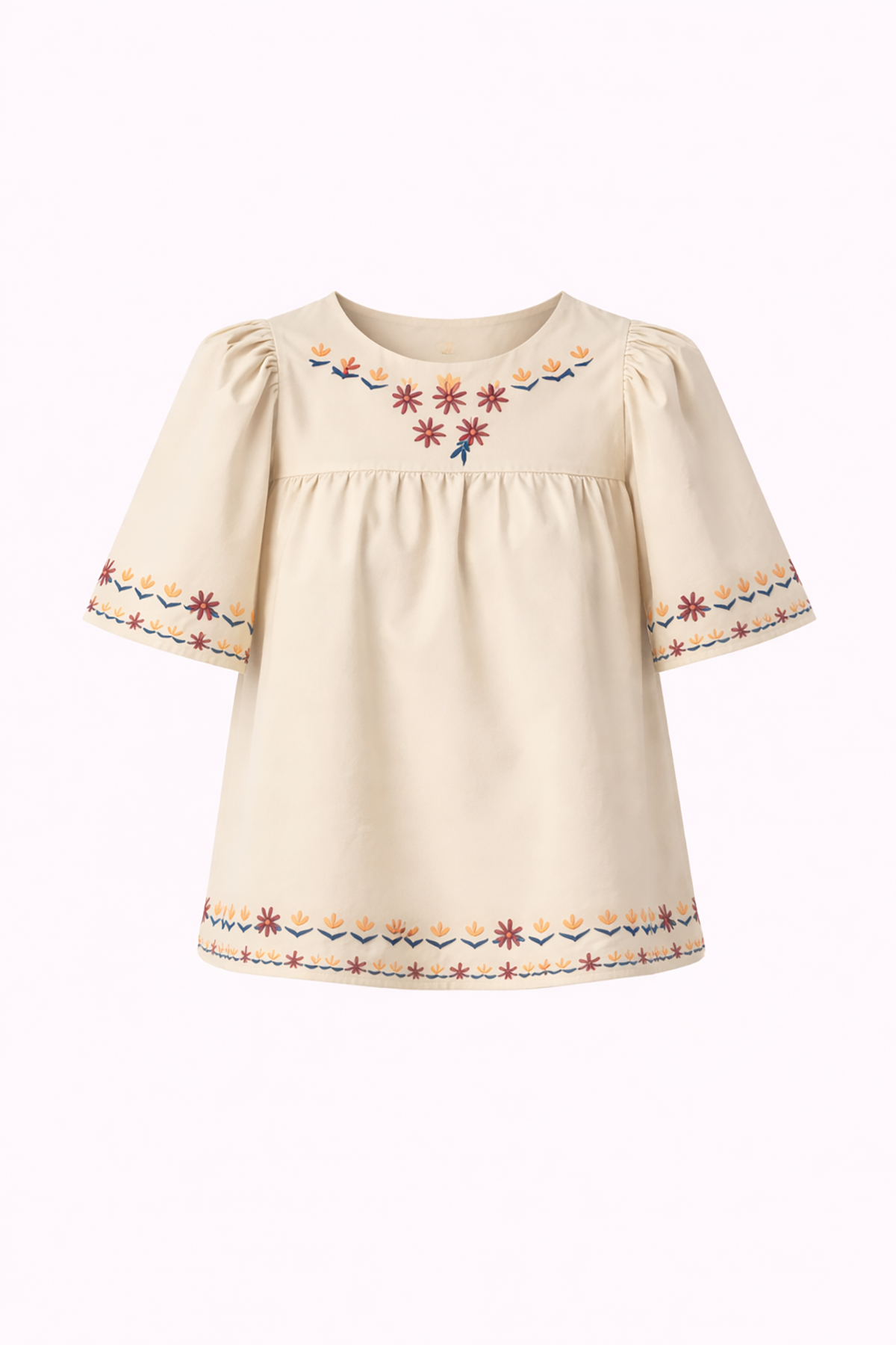 embroidered tan blouse 