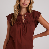 Short Sleeve Pintuck Pullover