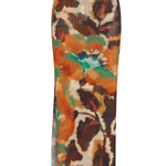 Floral and animal print pencil skirt on a white background