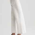 High-rise cropped wide-leg pants in a light neutral tone