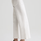 High-rise cropped wide-leg pants in a light neutral tone