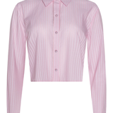 Pink striped shirt on a white background
