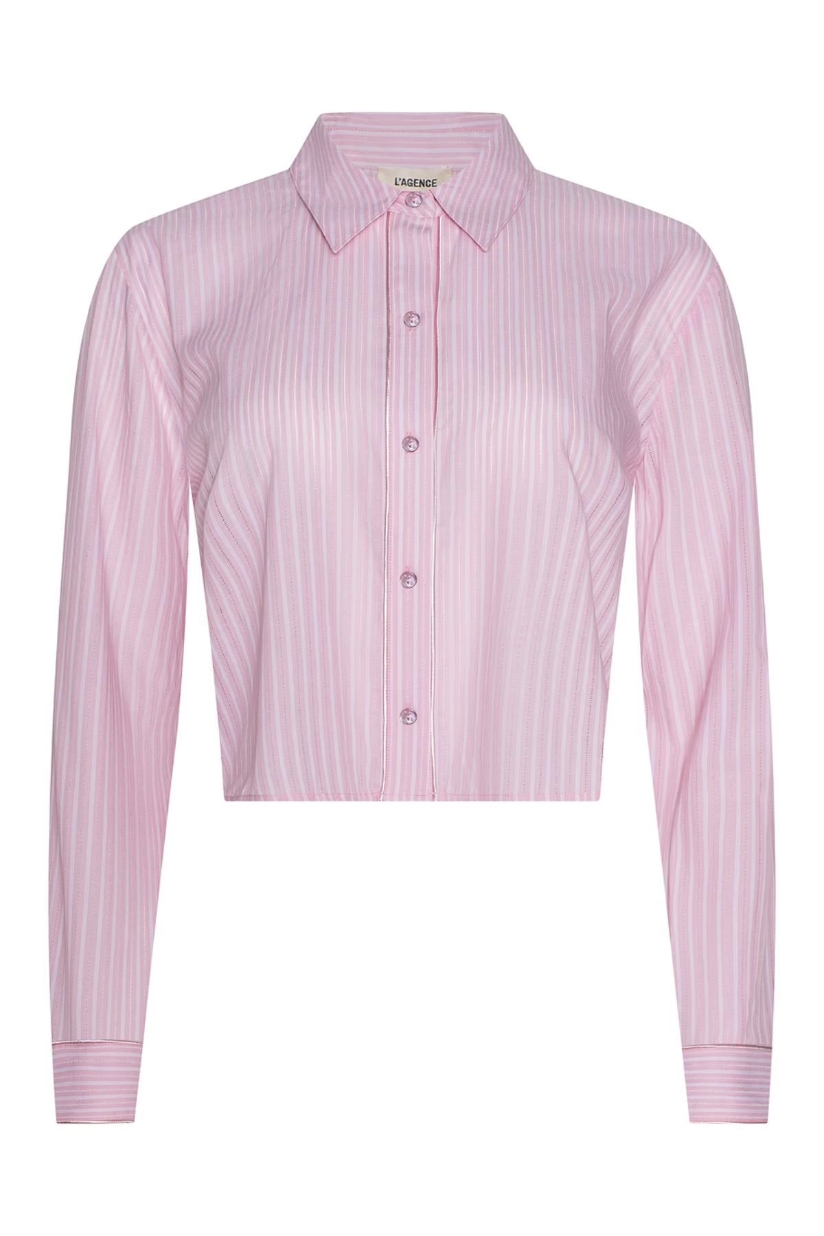 Pink striped shirt on a white background