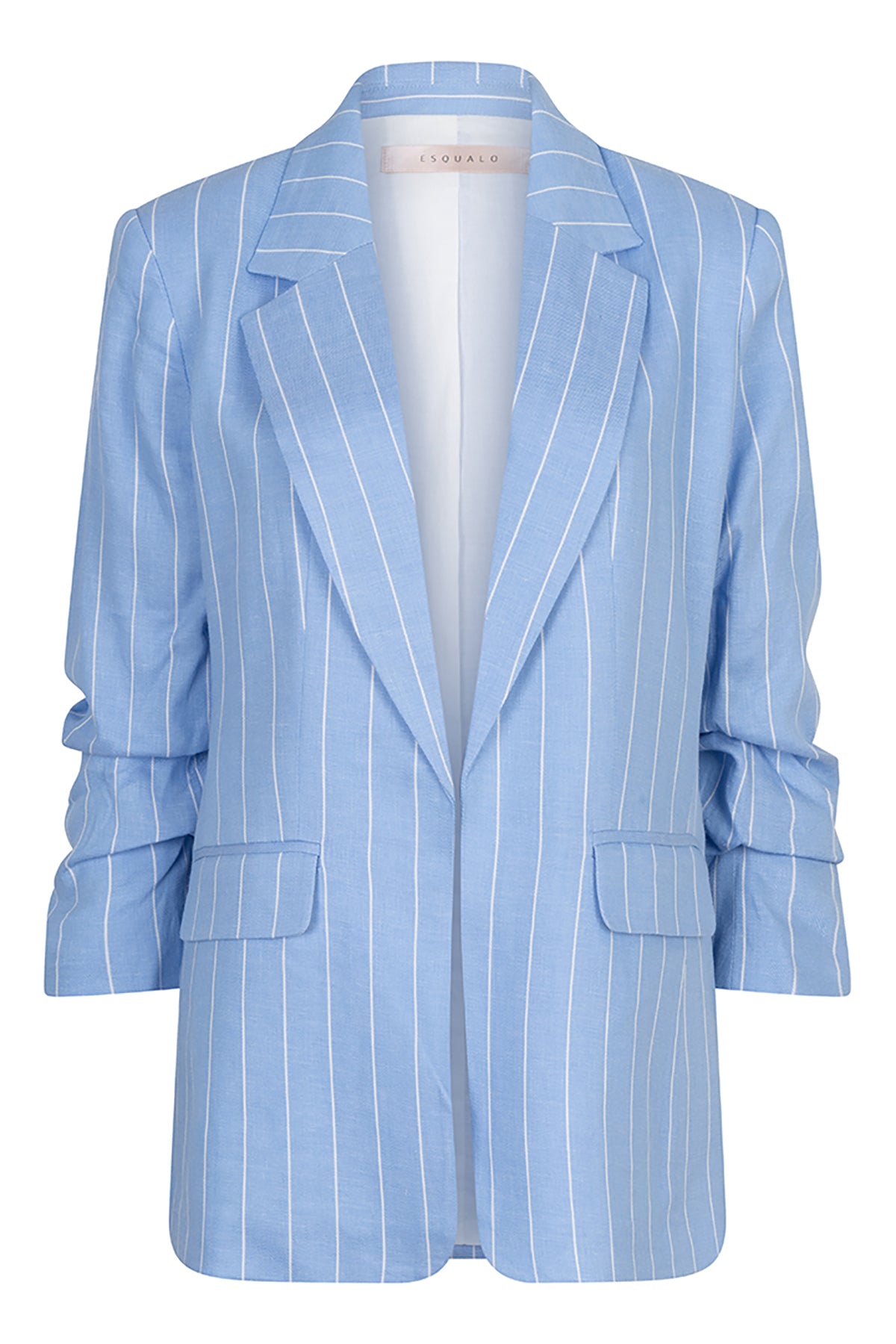 blue stripe linen women's blazer