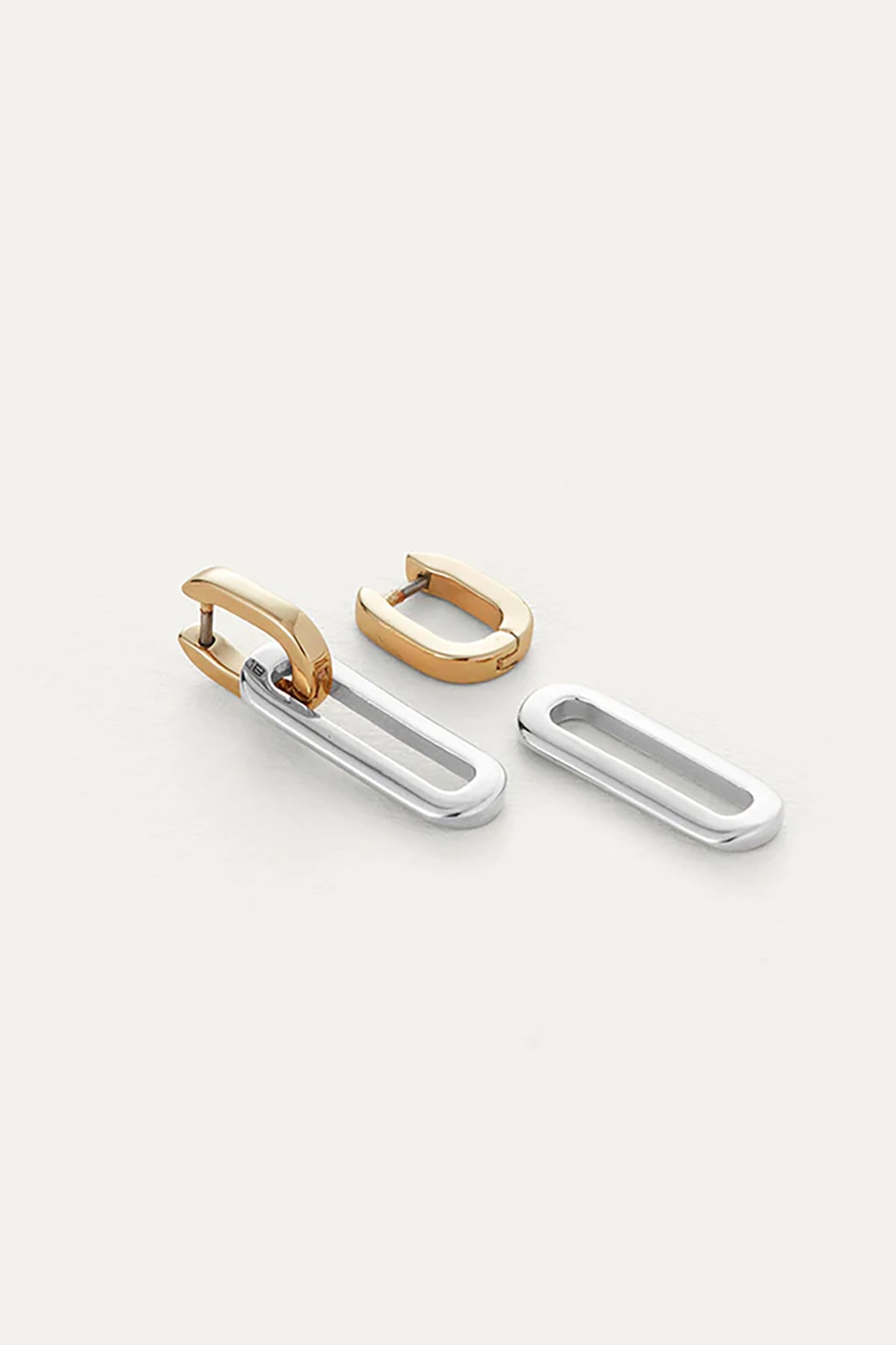 Detachable link earring shown in both short and extended styles
