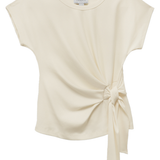 white side knot detail blouse on white background 