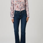 Silk floral blouse with long sleeves